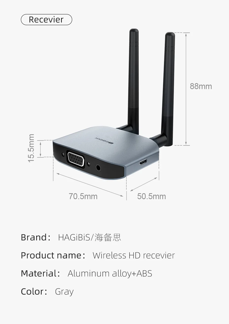 vídeo e receptor extensor display adaptador dongle