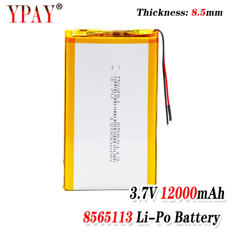 Postuman 3 7 V 12000mAh Lipo батарея 8565113 с PCM для планшета DVD GPS медицинское устройство PDA Bluetooth