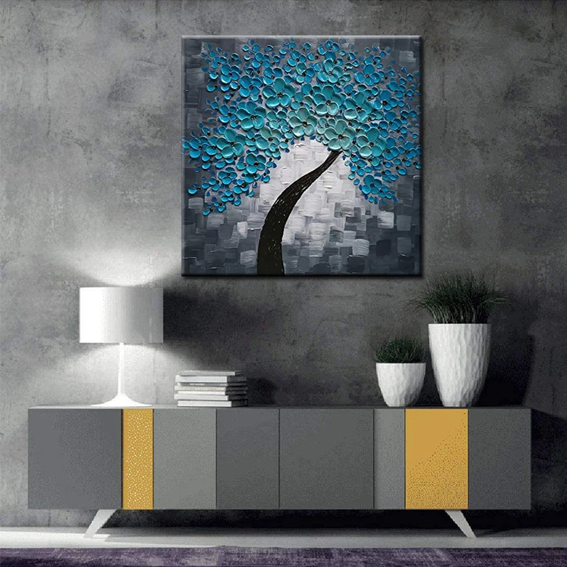 

Modern Abstract Painting Hand-painted 3D Flowers Oil Painting On Canvas Home Interior Decor Wall Art For Living Room Unframed