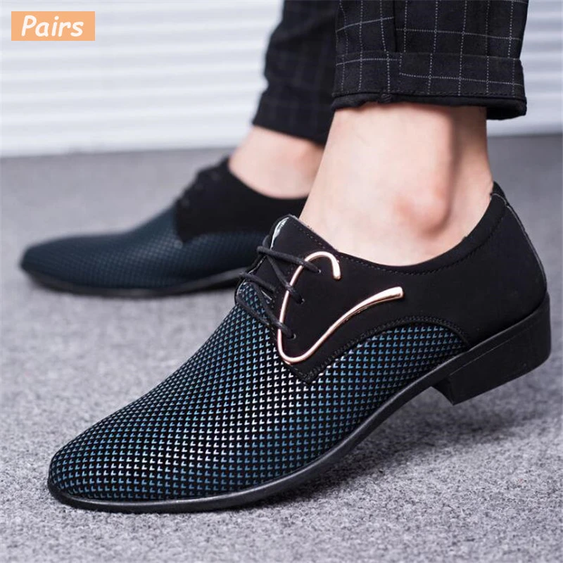 Zapatos informales transpirables con cordones para hombre, calzado plano, cómodo, de vestir, tallas grandes, para primavera y otoño, novedad de 2019| Zapatos informales de - AliExpress