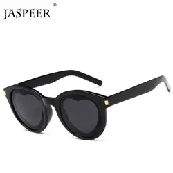 JASPEER Новые солнцезащитные очки Оттенки для женщин мужские винтажные кошачий глаз металлические любовь солнцезащитные очки Modis Gafas de sol