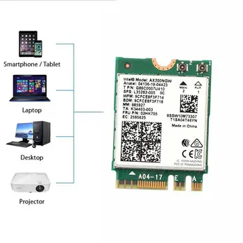 

PC Laptop M.2 NGFF Wireless Card Intel AX200 WiFi 6 5.1 Bluetooth Card Supply Wholesale 802.11ax Factory P5D8