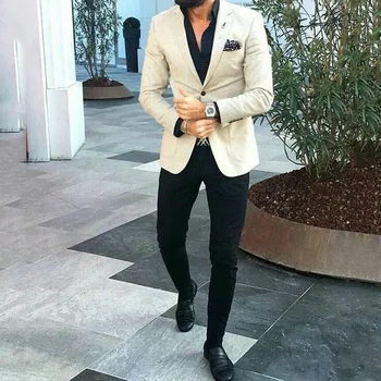 

Casual Business Male Outfit Groom Wear Wedding Tuxedo Costume Homme Groomsmen Blazer 2Piece trajes de hombre