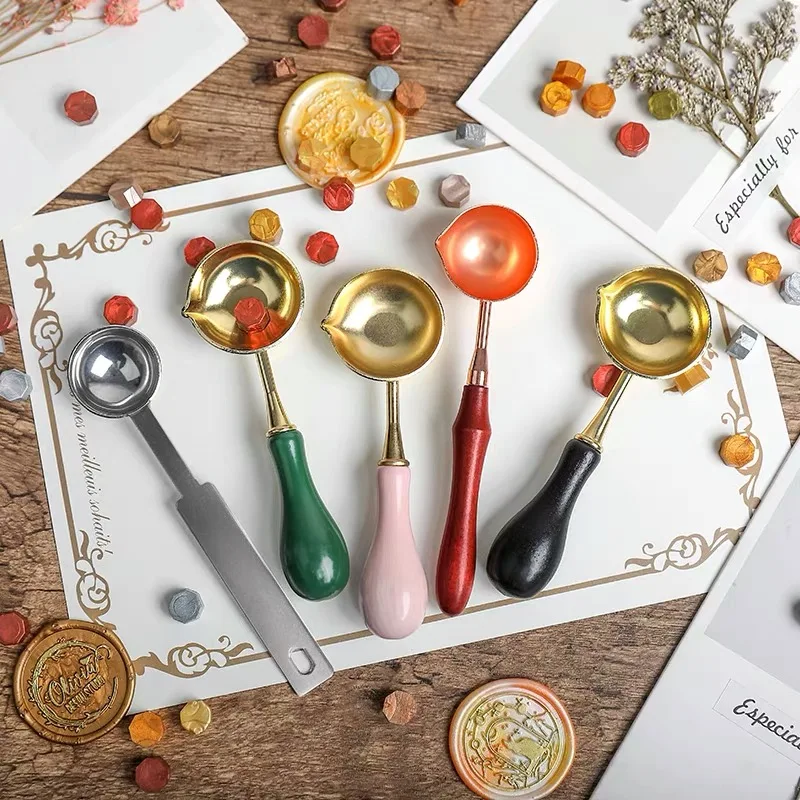 Stainless Steel Wax Spoon Retro Wax Seal Spoon Sealing Wax Spoon Stamps For Scrapbooking Wax Seal Stamp Spoon