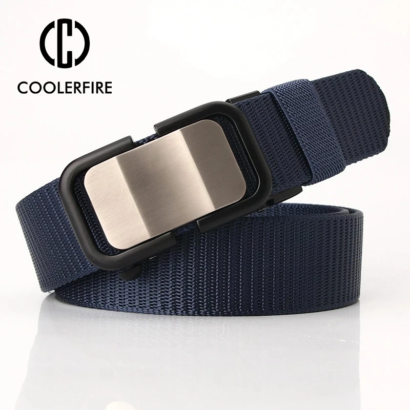 fish belt Men Belts Canvas Fabric High Quality Nylon Alloy Buckle Webbing Belts for Men Casual Sports  Comfortable Strap HB006 real leather belt