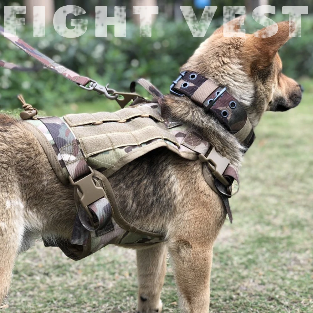 

RubRab 2020 New Tactical Dog Harness for Large Medium Dog MOLLE Vest for Service Training Military Dog Adjustable Tactical Vest