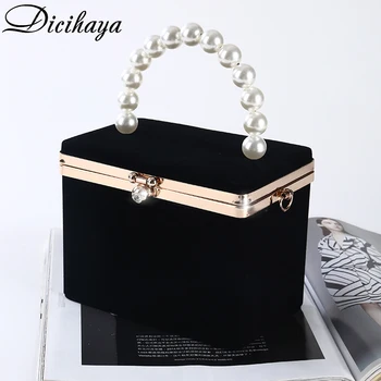 

DICIHAYA Fashion Pearl Handbag With Chain Evening Bag Women Shoulder Handbag Crossbody Bag Hardcase Evening Totes Box Clutch Bag