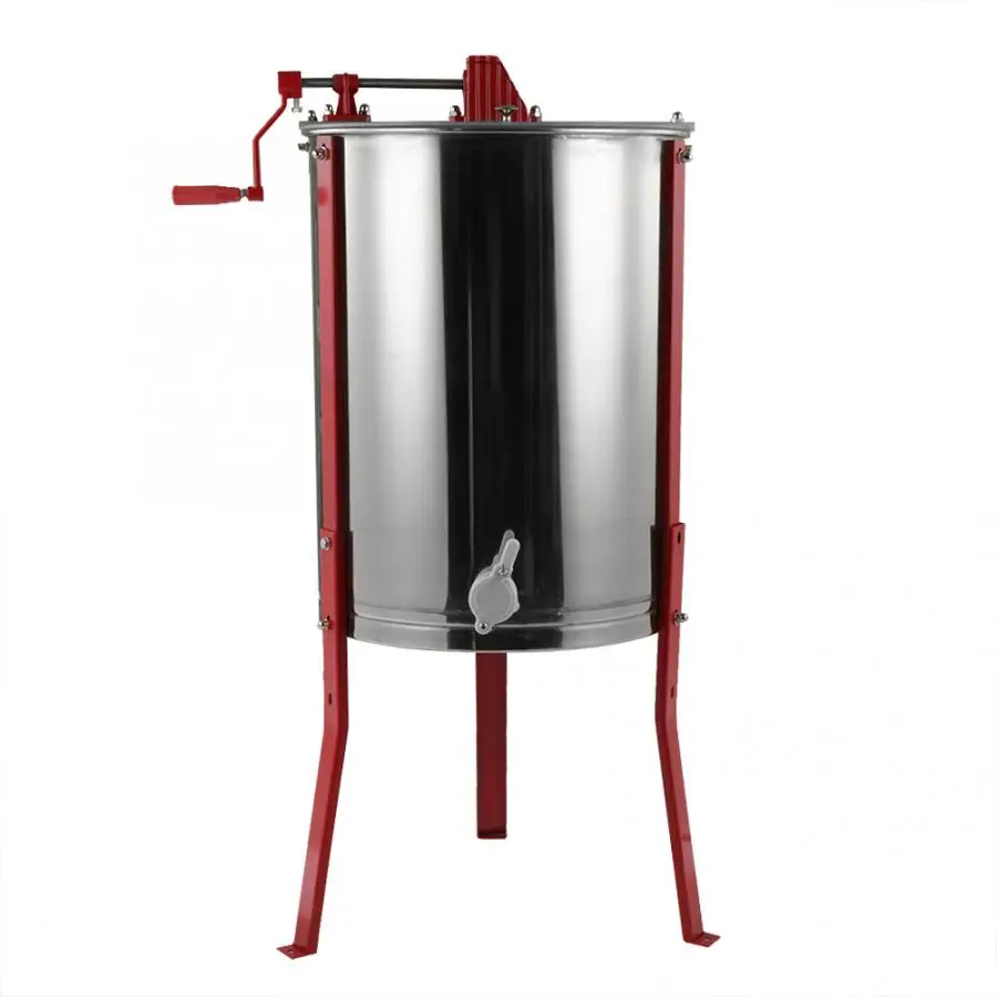 Нержавеющая сталь ручной 4 рамки экстрактор пчелиного меда медогонка для пчеловода мед центрифужная машина