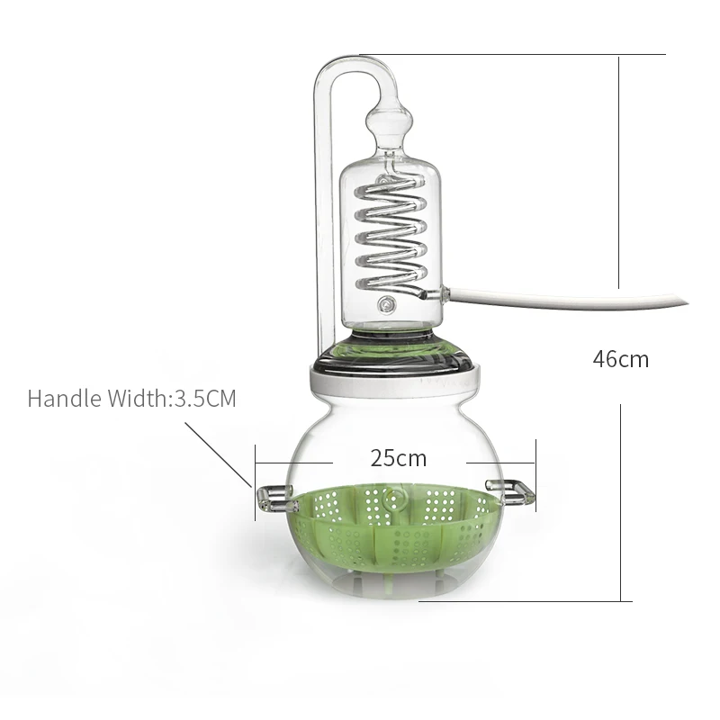 HOOLOO Household Hydrolat Essential Oil Glass Distiller Mini Distilling Heating Equipment Brewing Distillation Machine