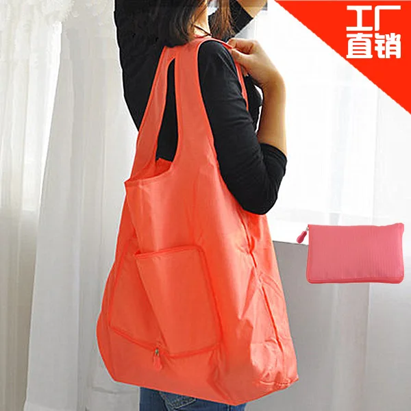 Creative Large Size Hand Eco-friendly Bag Foldable Zipper Portable Grocery Shopping Bag Waterproof Shopping Handbags Can Be Prin
