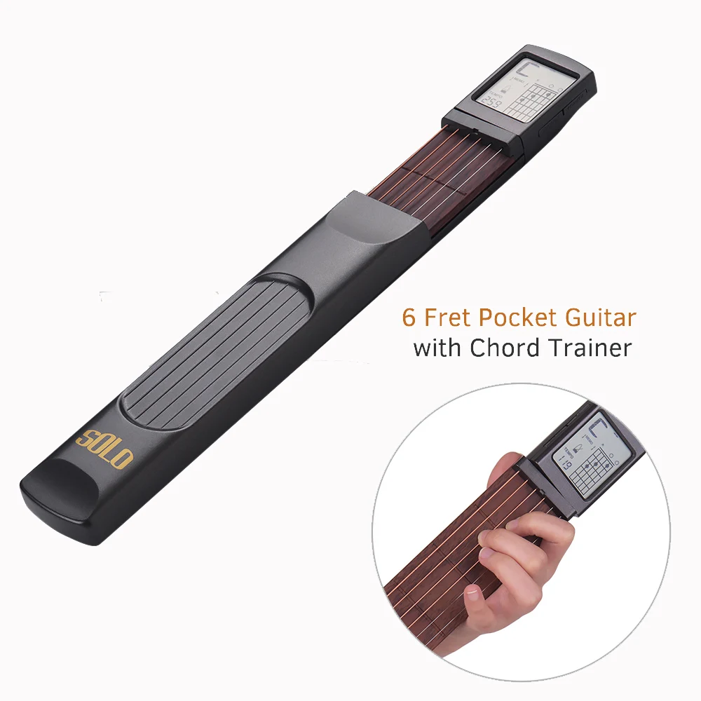 

SOLO Portable Guitar Chord Trainer Pocket-Guitar Practice Tools LCD Musical Stringed Instrument Chord Trainer Tools for Beginner