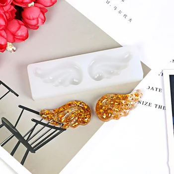 

Resin Jewelry Liquid Silicone Mold Wing Shape Silicone Resin Mold Jewelry Making DIY Craft Tool White 8.1cm x 2.7cm, 1 Piece