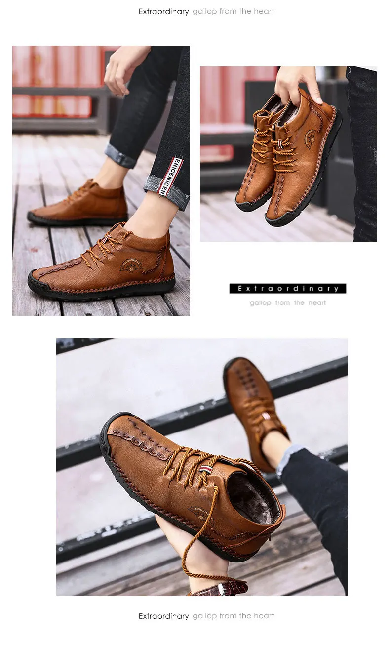 Мужская кожаная обувь; Зимняя мужская обувь на шнуровке; zapatillas hombre; Плюшевые Теплые низкие мужские зимние ботинки; Уличная Повседневная обувь