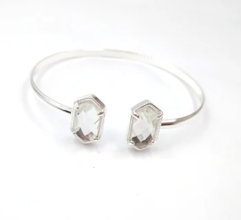 

Fashion New Copper Small Clear Crytal Bangles Glass Stone Cuff Bangles for Women