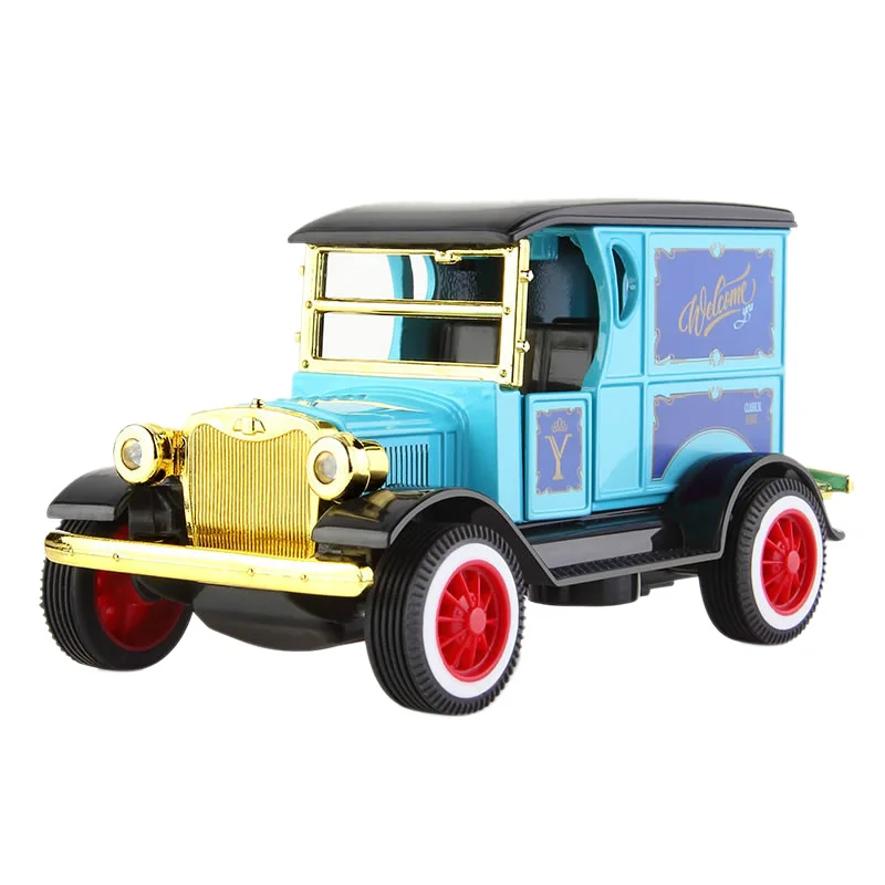 Детские игрушки из сплава в версии Q, игрушки из 1:36 сплава, модель автомобиля, ретро автомобиль, классический автомобиль со звуком и светильник - Цвет: Cyan