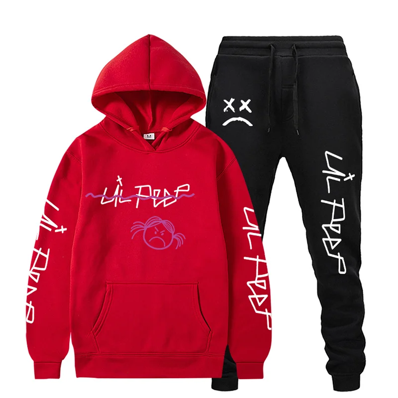 

Мужские комплекты Lil Peep, толстовки для грустного мальчика, костюмы, спортивная одежда, теплые толстовки и спортивные штаны, повседневные пуловеры, джоггеры, оптовая продажа, спортивный костюм