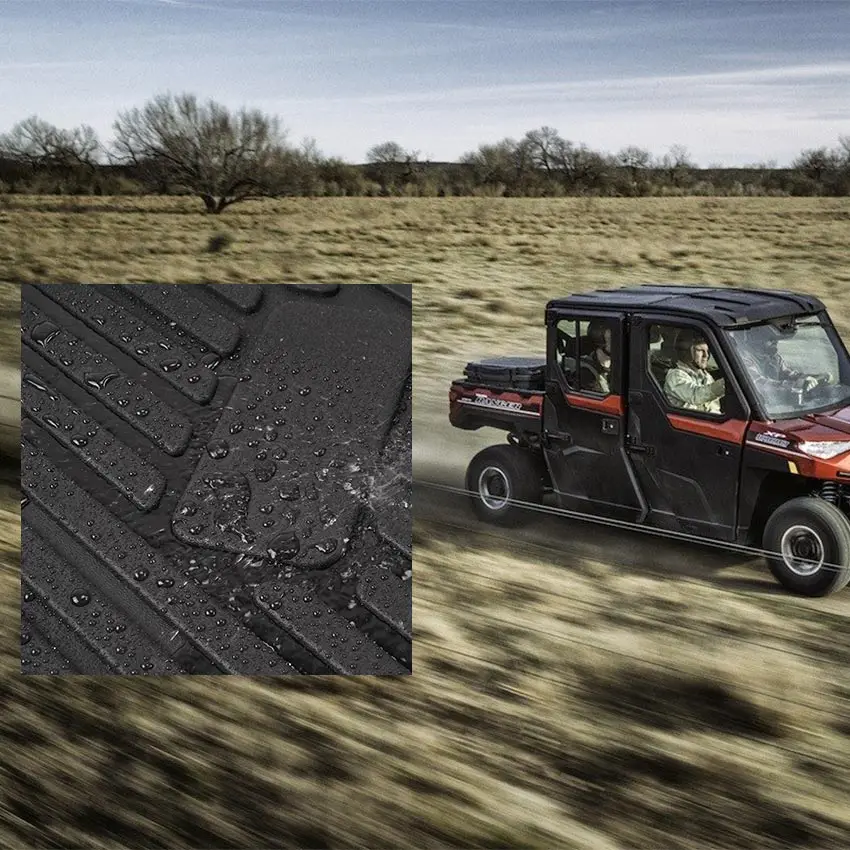 KEMIMOTO Non slip Rubber Front Floor Mats for UTV Polaris Ranger XP
