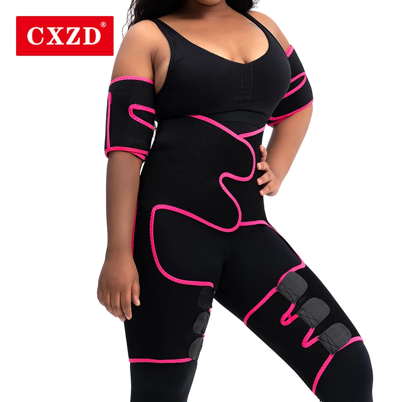 FAKUNTN 2021 new Neoprene Sauna Waist Trainer Corset three-in-one sports abdomen belt Thigh trimmer forming Workout Fitness