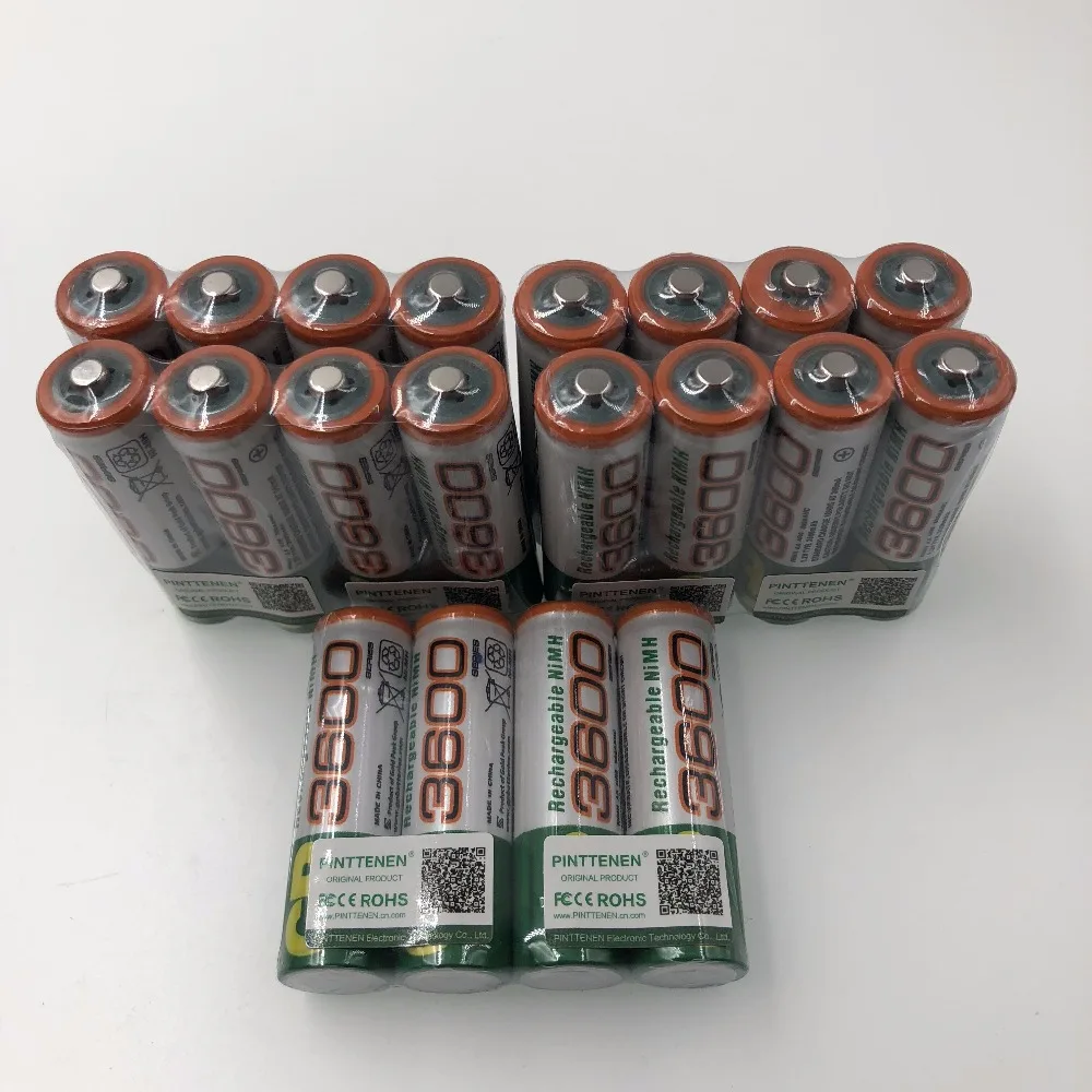 4 '~ 20 шт Новинка AA 3600 перезаряжаемая батарея AA Ni-MH 1,2 V 3600mAh Ni-MH 2A предварительно заряженные аккумуляторные батареи для камеры