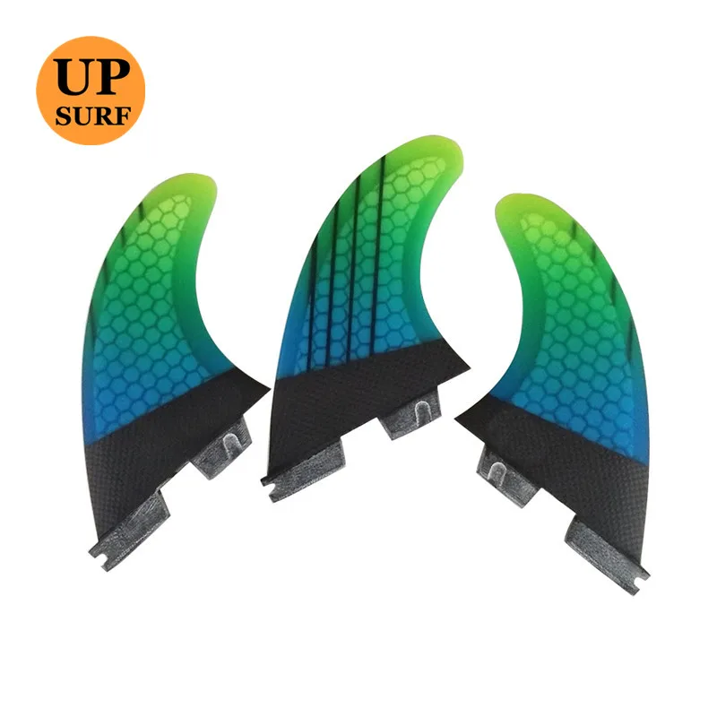 Upsurf логотип FCS2 плавники G5 доска для серфинга сотовый плавник Стекловолокна Плавники зеленый черный FCS Quilhas плавники - Цвет: Зеленый