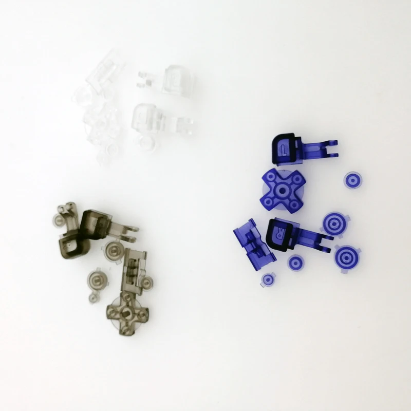 

New Clear white Clear blue Clear Black Button key Set For Gameboy GBA SP A B Select Start Power On Off L R Buttons D Pad