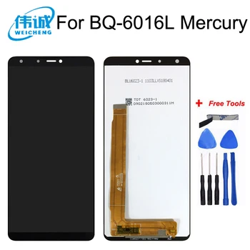 

For BQ Mobile BQ-6016L Mercury BQ6016L BQ 6016L LCD Display + Touch Screen Digiziter Assembly Black White Color With Tools Tape