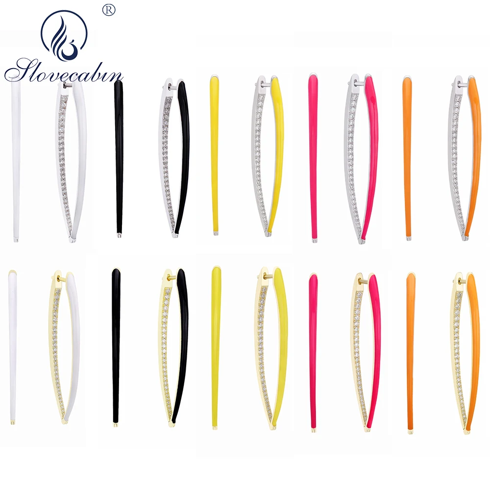 

Новое поступление 2020, оригинальные флуоресцентные Неоновые Красочные Модные большие серьги-кольца из серебра 925 пробы с эмалью, подарок