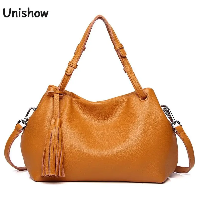 Soft Genuine Leather Women Crossbody Bag 2021 Tassel Lady Leather