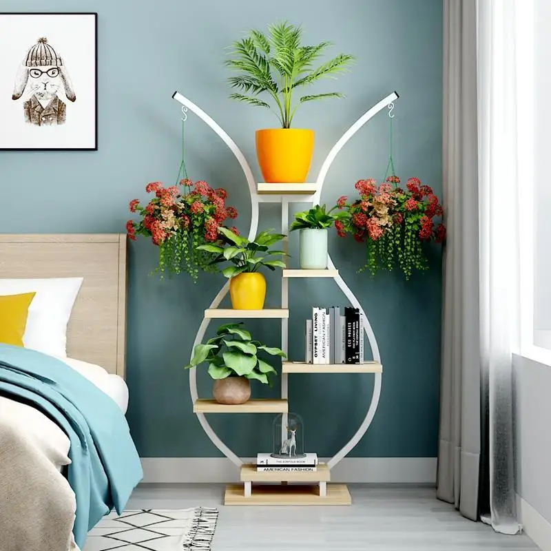 Decorativa Madera Estanteria Estante Para Plantas деревянная напольная подставка для цветов, стойка, полка для растений