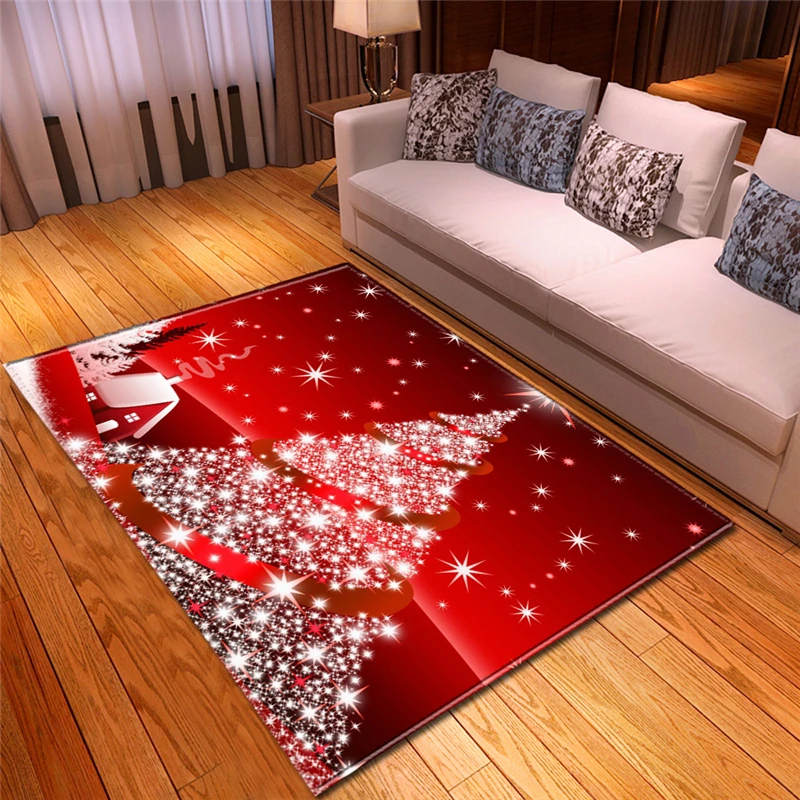 3D большой яркий Противоскользящий Прямоугольный Коврик, мягкий фланелевый моющийся коврик для гостиной, тонкий напольный коврик, рождественские украшения для дома - Цвет: No 1