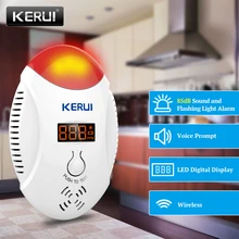 KERUI светодиодный цифровой дисплей голосовой стробоскоп Угарный газ Домашняя безопасность умный CO газ угольный датчик сигнализации детектор для систем сигнализации