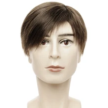 6 Inch Straight Synthetic Male Wig Dark Brown Color Short Wigs for Men with Side Bangs Heat Resistant Fiber 6 Inch Straight Synthetic Male Wig Dark Brown Color Short Wigs for Men with Side Bangs Heat Resistant Fiber