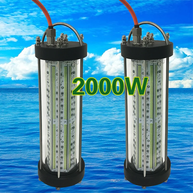 AC220V 2000 Вт светодиодный зеленый рыболовный светильник Водонепроницаемый
