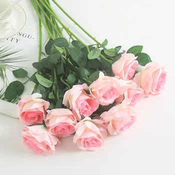 

Romantic Artificial Flower Rose Branch Bouquet DIY Red White Silk Fake Flower For Party Home Wedding Decoration Valentine's Day