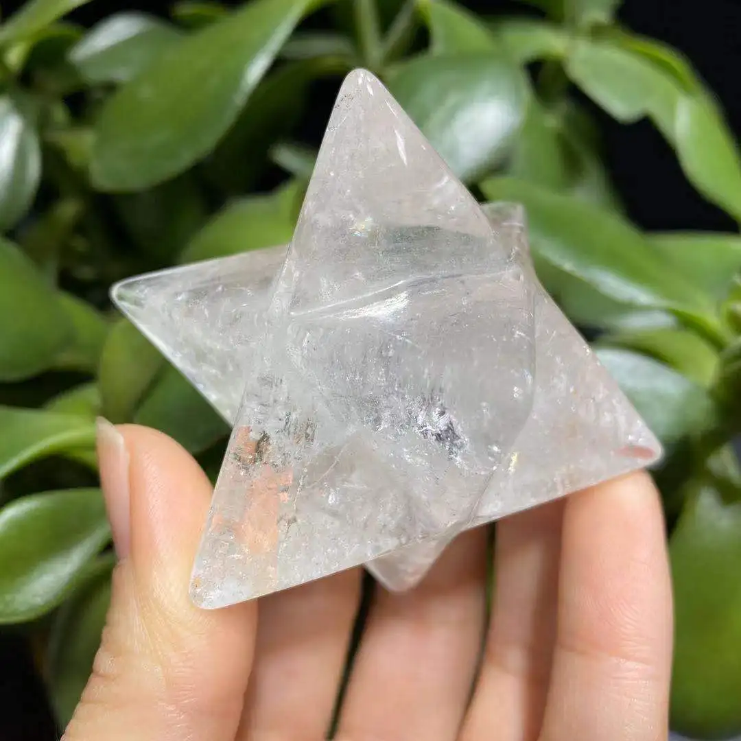 Натуральный кристалл камень белый кварц merkaba для украшения