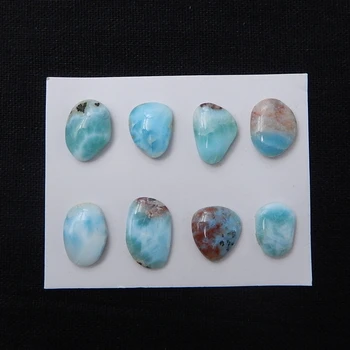 

Hot Sales 8Pcs Natural Stone Larimar Cabochon Setting 17x11x3mm 13x9x3mm 8.85g Beauty Jewelry Accessories