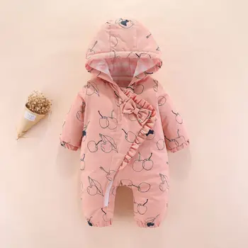 

New autumn and winter baby clothes clothes hooded girl romper