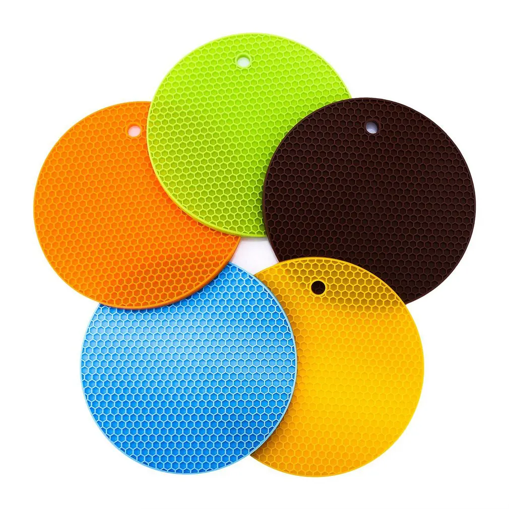 

Extra Thick Silicone Trivet Mat Round Honeycomb Hot Pads Non-slip Silicone Insulation Mat Place Mat for Home Use