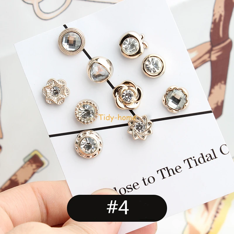 Style 4 10 шт. Модные Кнопки Застежки жемчужные Кнопки Застежки декоративные защелки милые кнопки брошь - Цвет: Style 4