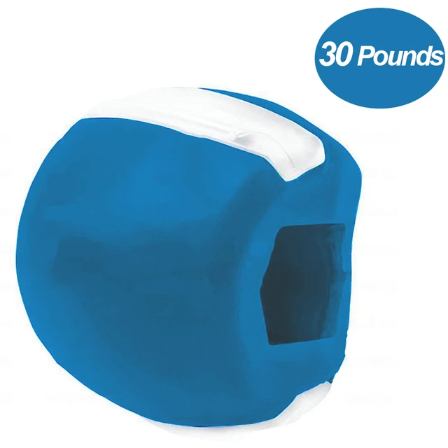 Masseter Ball Jawline Muscle Exerciser Chew Ball Food Grade Silicone Facial  Mandible Trainer Face Fitness Balls 20-50 Pounds 30 pounds sky blue