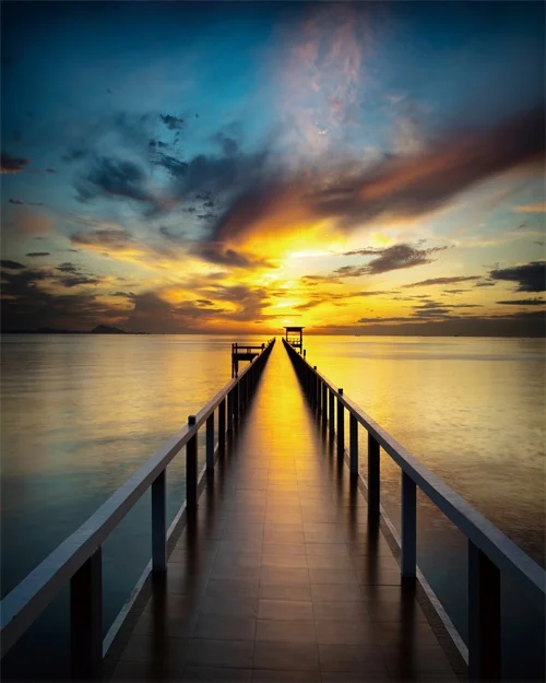 Cassisy Canvas Art Painting?Sea trestle in the sunset?Poster Picture Wall Decor Modern Home Decoration For Living room Office