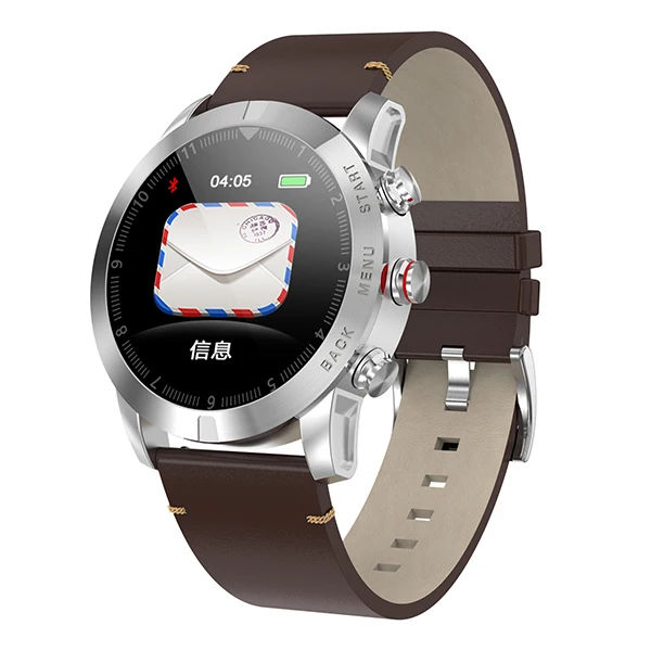 leather strap sliver Oloey S10 Смарт-часы 1," IP68 Водонепроницаемые Смарт-часы мониторинг сердечного ритма компас фитнес спортивные часы для Android iOS - Цвет: leather strap sliver