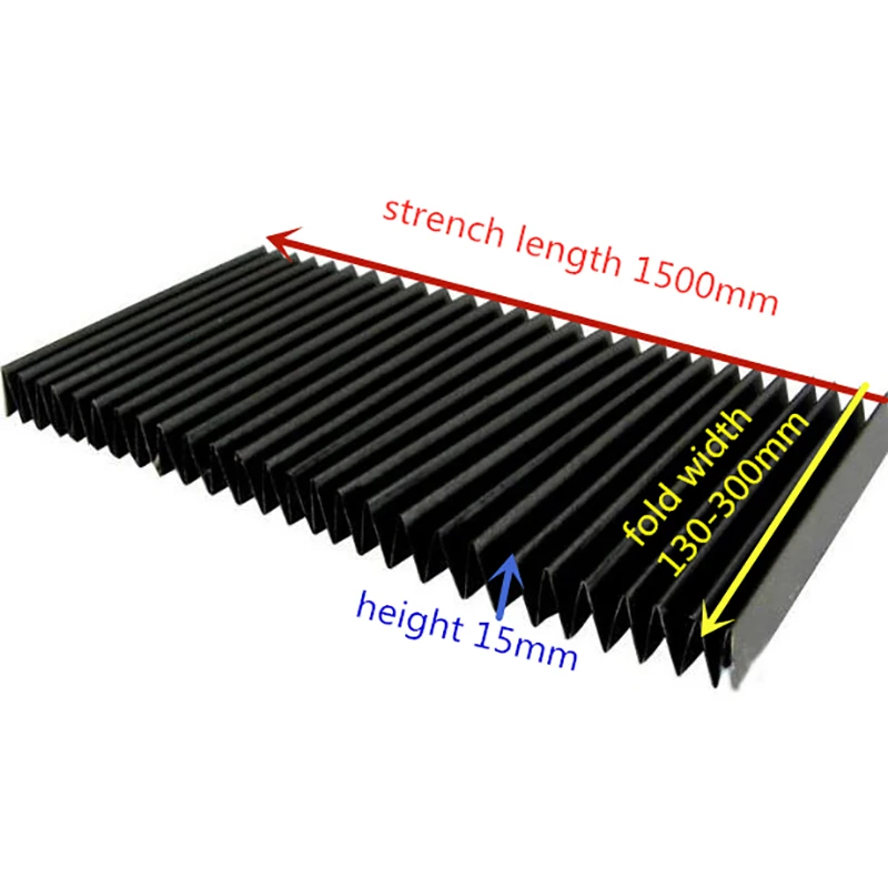 

100x15x1500mm Protective Cover Rail Telescopic Shield Machine guard Dust Cover Cloth Water Dust-proof CNC customized