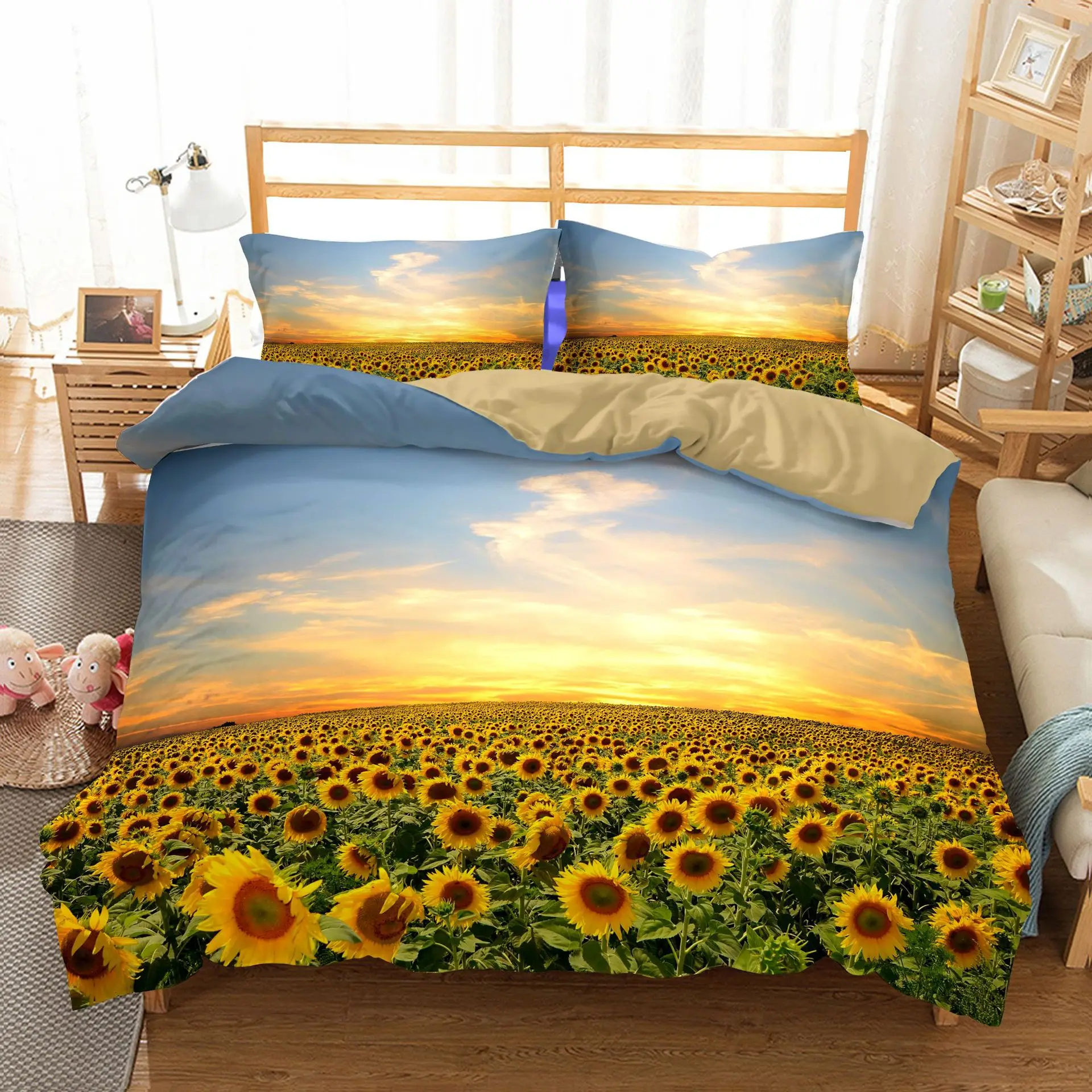 Nwe Sunflower Bedding Set Single Twin Full Queen King Size Sunflower