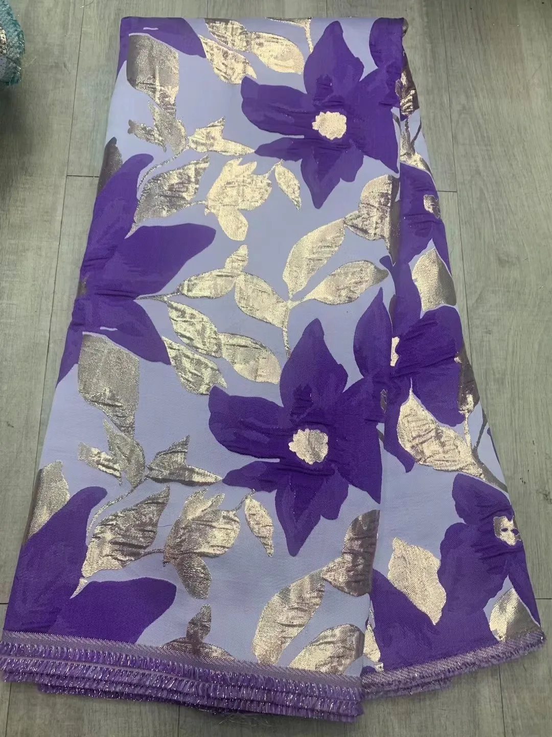 Золотистая фиолетовая парчовая кружевная ткань 2021 новейшая нигерийская из