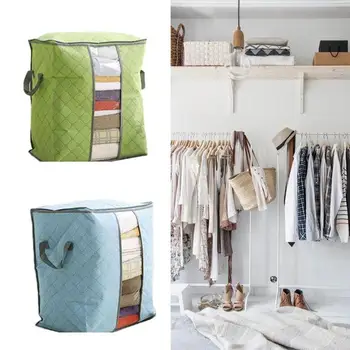 

Box Gray Beige Portable Underbedstoragebag Storage Pillows Organization Storage Bag Pouch Fashion Non-Woven Fabric