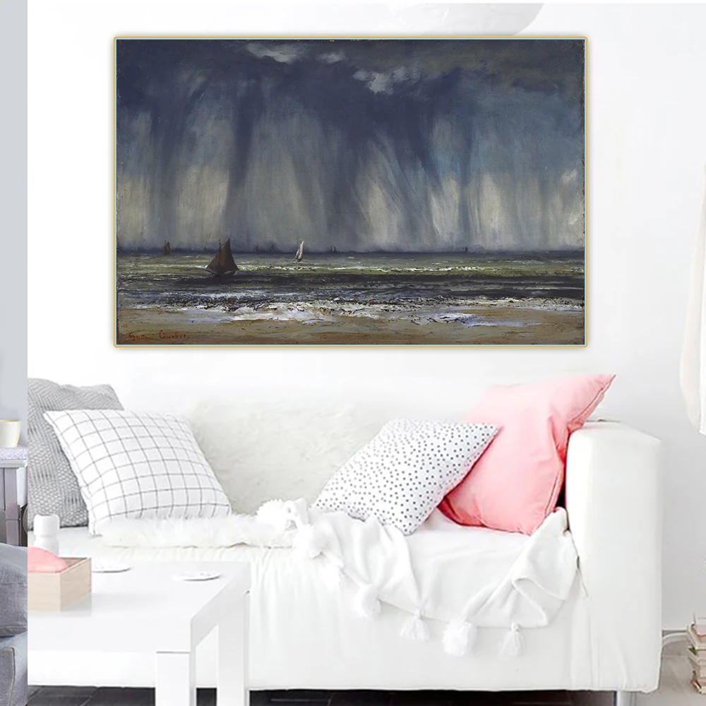 

Citon Gustave Courbet《Marine》Canvas Art Oil Painting Artwork Poster Picture Backdrop Wall Decor Home Living room Decoration