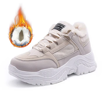 

winter Women Flat Sneakers Breathable Lace up Shoes Woman Rubber Thick bottom Platform Shoes feminino Chaussure Femme