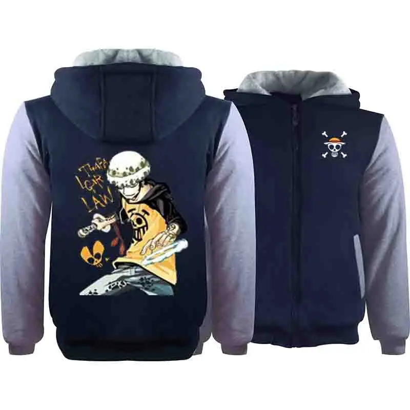 ONE PIECE LAW 3D принт с белой молнией костюм толстовки мужские Аниме стих с капюшоном Косплей толстовки уличная Повседневная Верхняя одежда