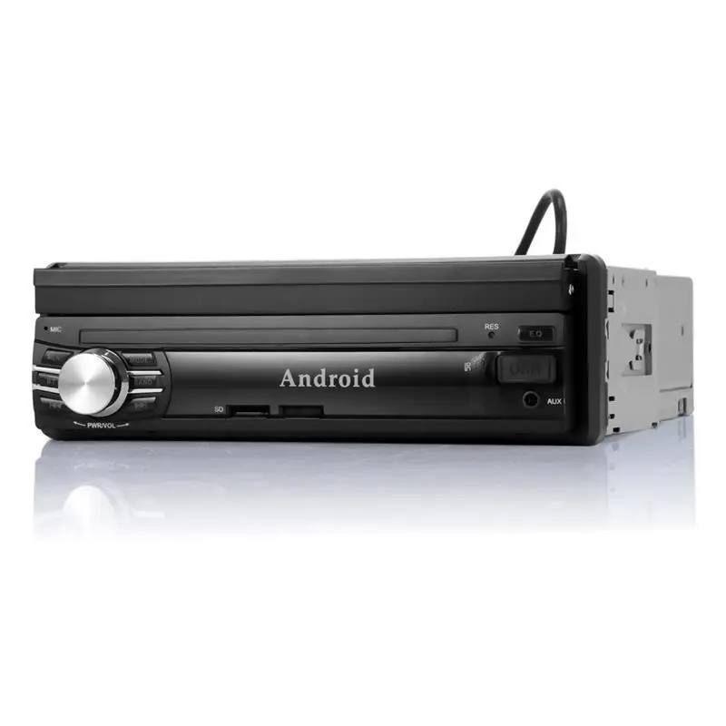 Top 7" 1 DIN Android 6.0 1080P Autoradio GPS Retractable Bluetooth Navigation Car Stereo Player Fully Capacitive Touch Screen 1G/16G 9